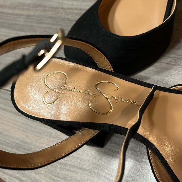 Jessica Simpson suede ankle strap platform heels. Worn 1 time. Great for holiday - Picture 2 of 5